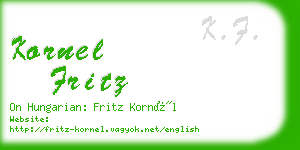 kornel fritz business card